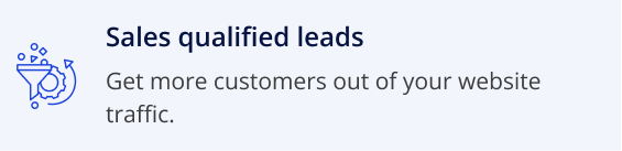 Sales qualified leads, get more customers out of your website traffic