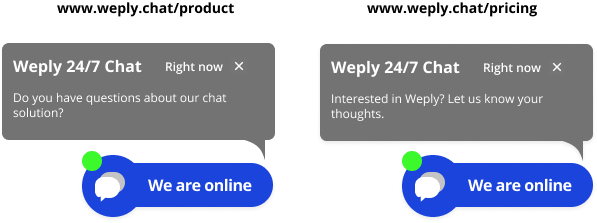 Examples of customized chat messages