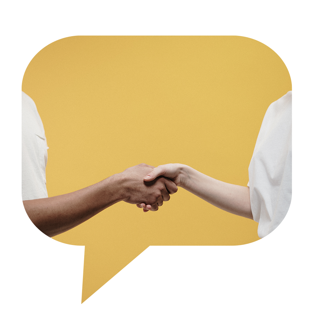 Handshake chat bubble Handshake chat bubble